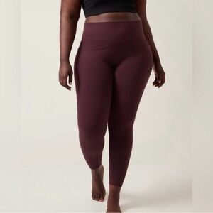 NWT Athleta Salutation Stash Tight in burgundy, size 1X